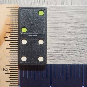 2:4 Vintage Whitman Replacement Domino Large Black Plastic Color Dots Dominoes